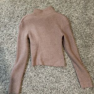 Express Mauve Ribbed Turtleneck Sweater